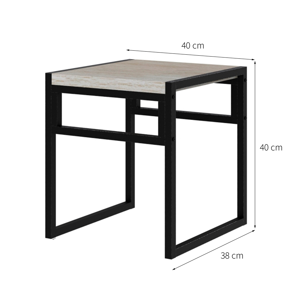 Conjunto com 4 Bancos Wooden Snow e Preto