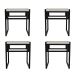 Conjunto com 4 Bancos Wooden Snow e Preto