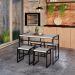 Conjunto com 4 Bancos Wooden Snow e Preto
