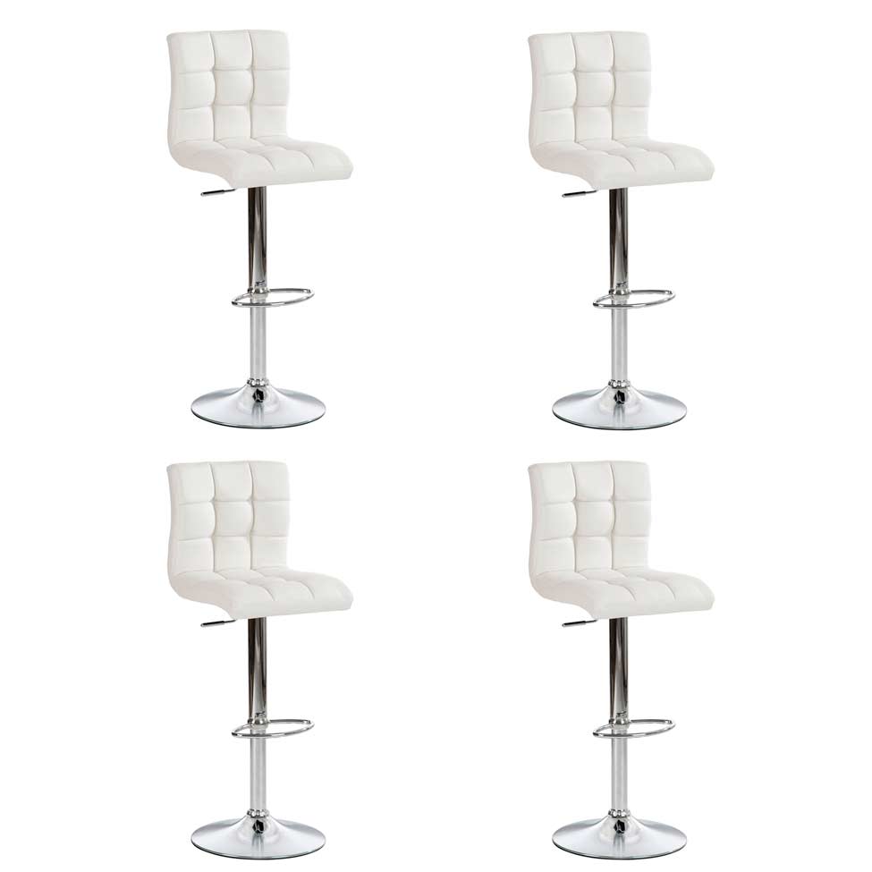 Conjunto com 4 Banquetas Giratórias Fitz Branco