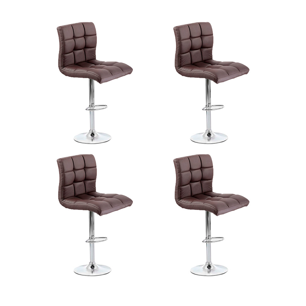 Conjunto com 4 Banquetas Giratórias Fitz Marrom Escuro