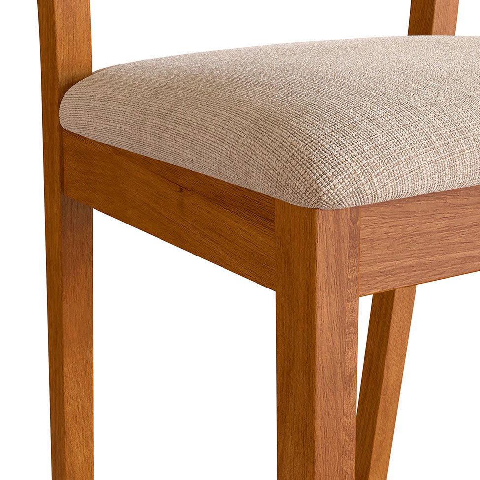 Conjunto com 4 Banquetas Manu Algodão Bege e Nogueira