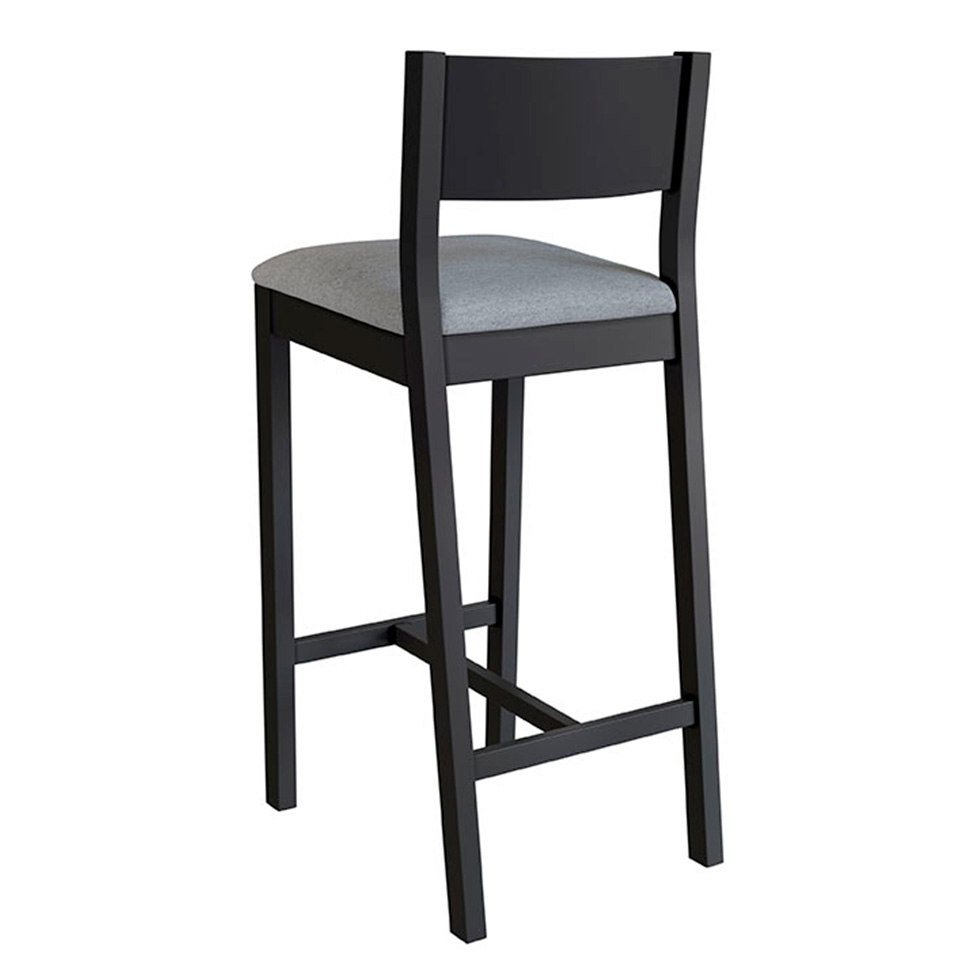 Conjunto com 4 Banquetas Manu Algodão Cinza e Preta