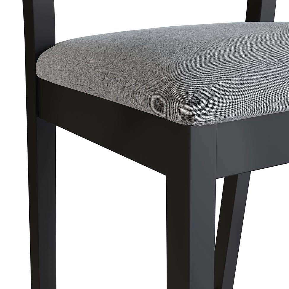 Conjunto com 4 Banquetas Manu Algodão Cinza e Preta