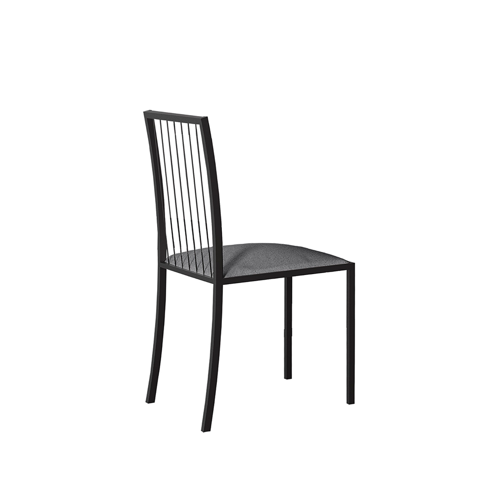 Conjunto com 4 Cadeiras Atos Linho Cinza Escuro