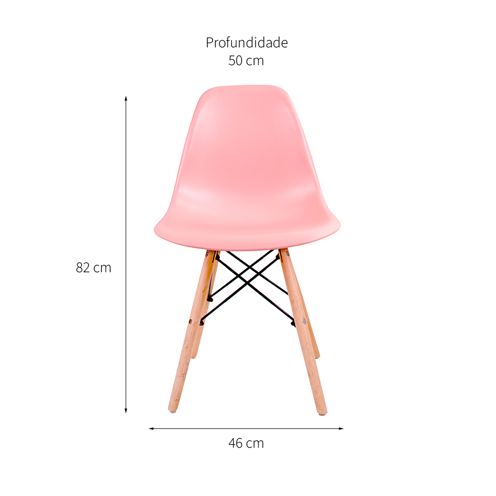 Conjunto com 4 Cadeiras Charles Eames Rosa