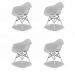 Conjunto com 4 Cadeiras Eames Arm DSW Branco