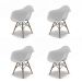 Conjunto com 4 Cadeiras Eames Arm DSW Branco e Madeira
