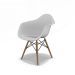 Conjunto com 4 Cadeiras Eames Arm DSW Branco e Madeira
