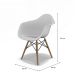Conjunto com 4 Cadeiras Eames Arm DSW Branco e Madeira