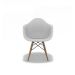 Conjunto com 4 Cadeiras Eames Arm DSW Branco e Madeira