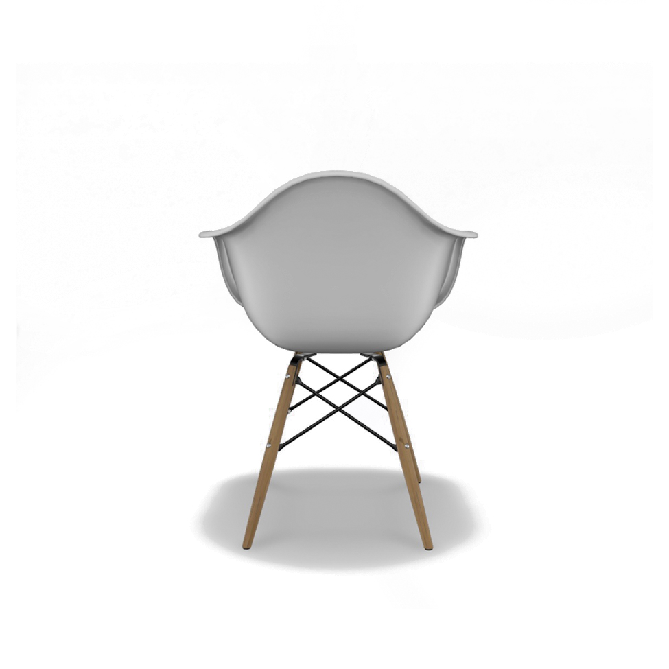 Conjunto com 4 Cadeiras Eames Arm DSW Branco e Madeira