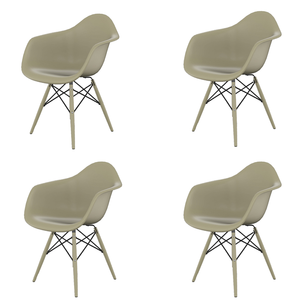 Conjunto com 4 Cadeiras Eames Arm DSW Fendi