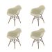 Conjunto com 4 Cadeiras Eames Arm DSW Fendi e Madeira