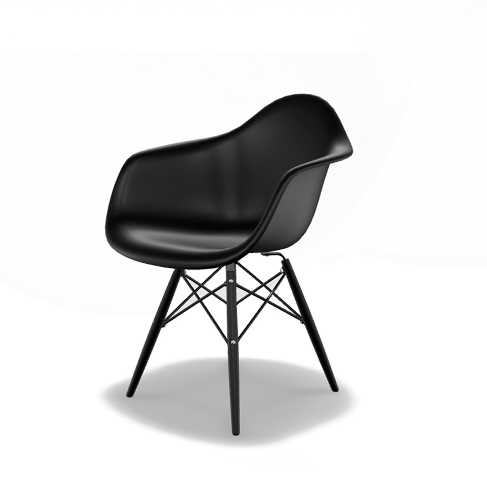 Conjunto com 4 Cadeiras Eames Arm DSW Preto