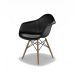 Conjunto com 4 Cadeiras Eames Arm DSW Preto e Madeira