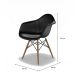 Conjunto com 4 Cadeiras Eames Arm DSW Preto e Madeira