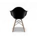 Conjunto com 4 Cadeiras Eames Arm DSW Preto e Madeira