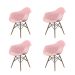Conjunto com 4 Cadeiras Eames Arm DSW Rosa e Madeira