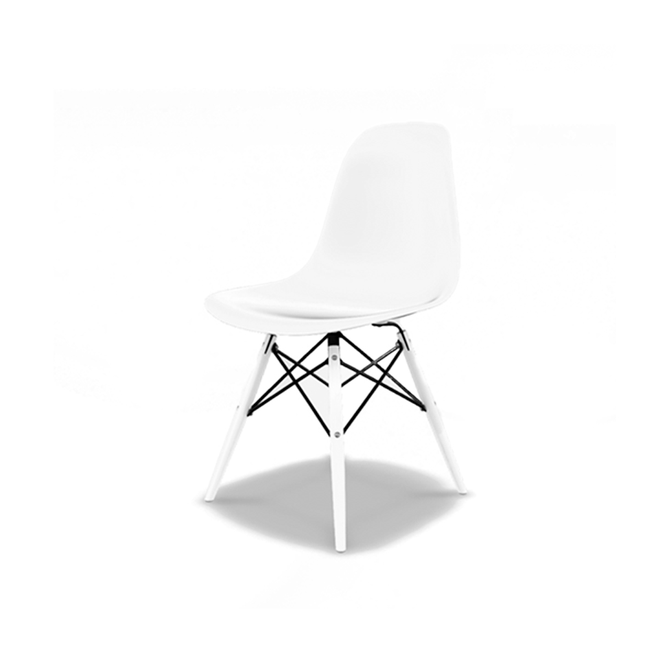 Conjunto com 4 Cadeiras Eames DSW Branco