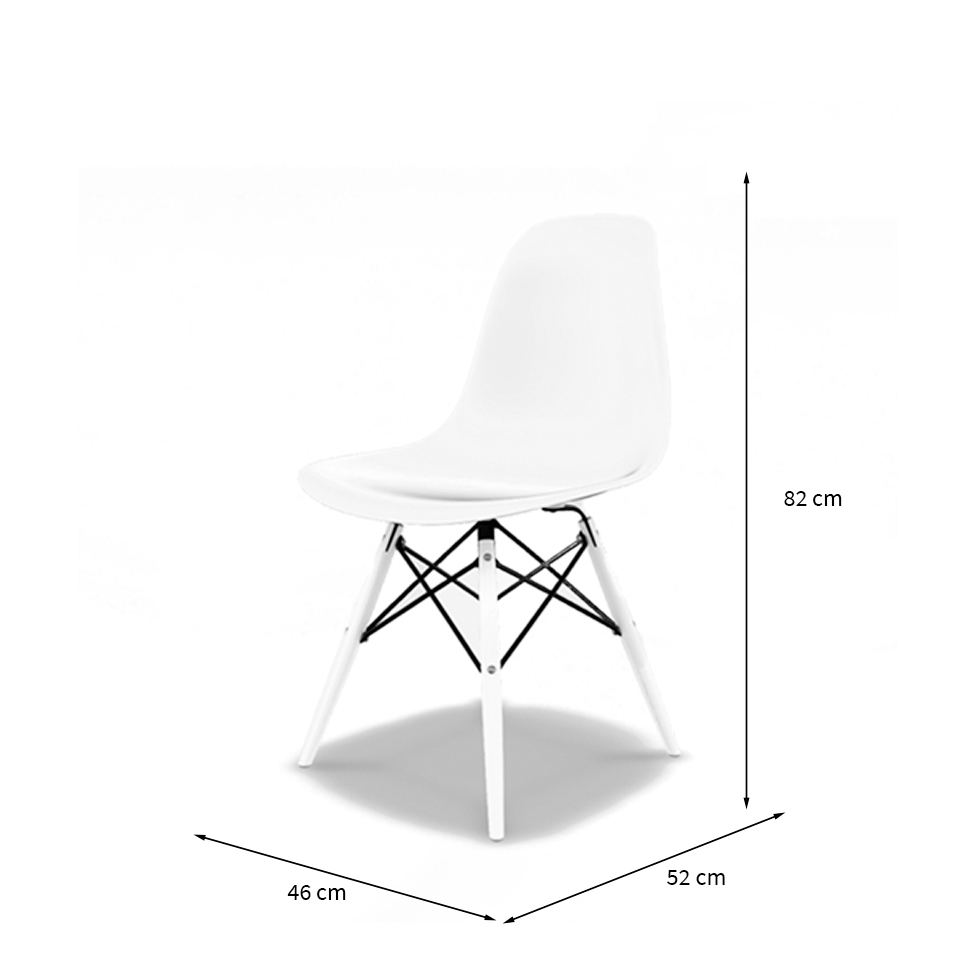 Conjunto com 4 Cadeiras Eames DSW Branco