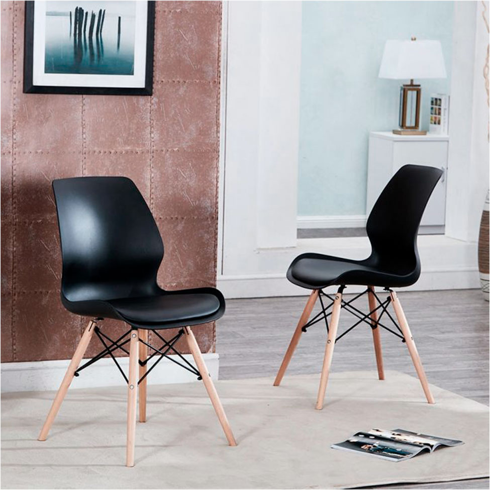 Conjunto com 4 Cadeiras Eames Eiffel Rubi Preto