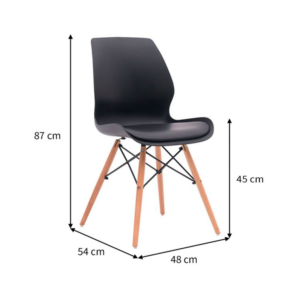 Conjunto com 4 Cadeiras Eames Eiffel Rubi Preto