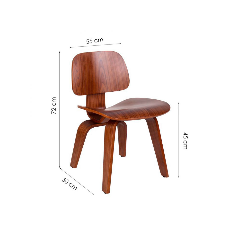 Conjunto com 4 Cadeiras Eames Walnut Madeira
