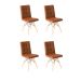 Conjunto com 4 Cadeiras Fitz Eiffel Marrom Whisky