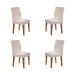 Conjunto com 4 Cadeiras Grecia Veludo Imbuia e Creme