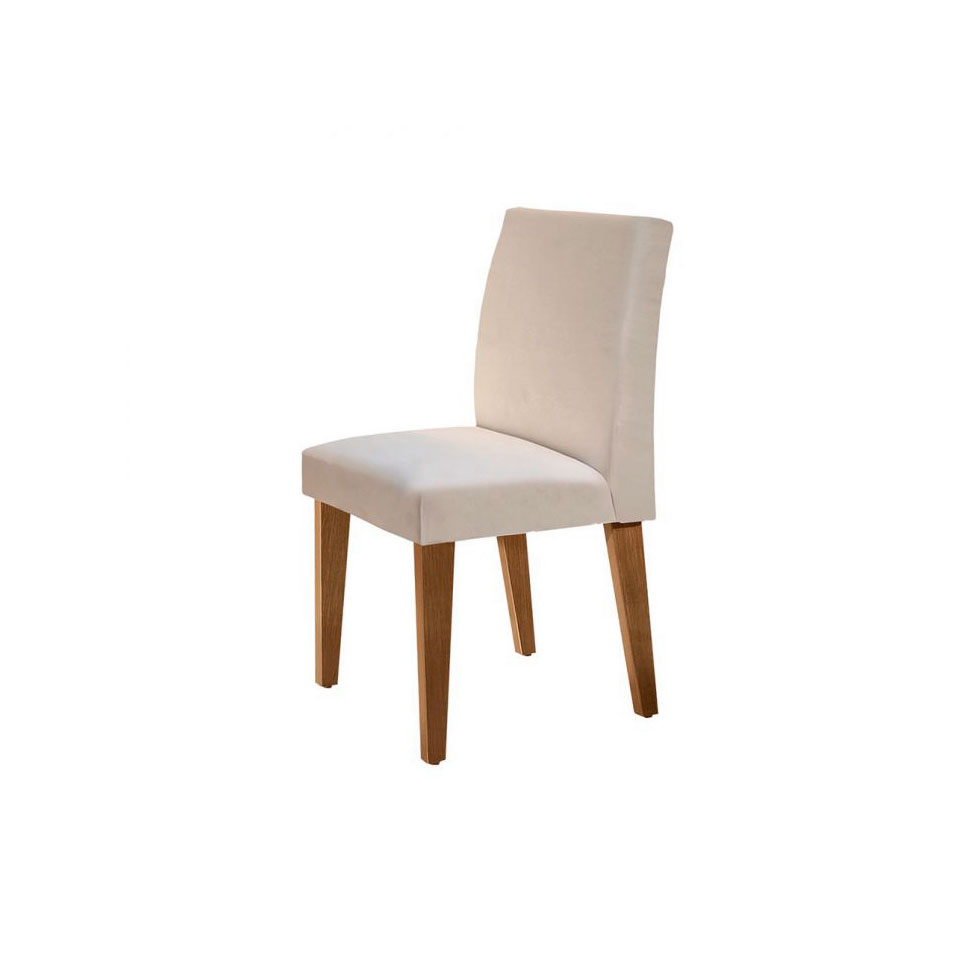 Conjunto com 4 Cadeiras Grecia Veludo Imbuia e Creme