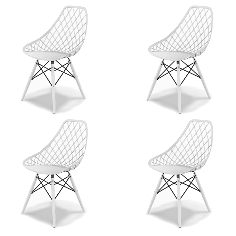 Conjunto com 4 Cadeiras Kaila DSW Branco