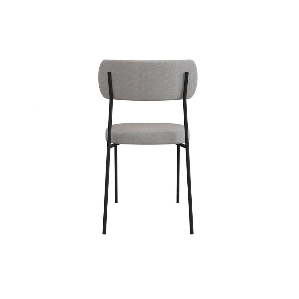 Conjunto com 4 Cadeiras Mona Linho Cinza e Preto