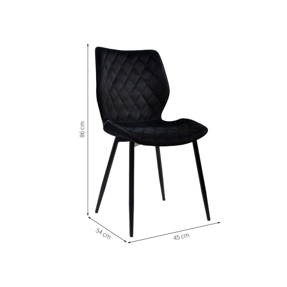Conjunto com 4 Cadeiras Palmer Preto