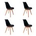 Conjunto com 4 Cadeiras Saarinen Wood Preto