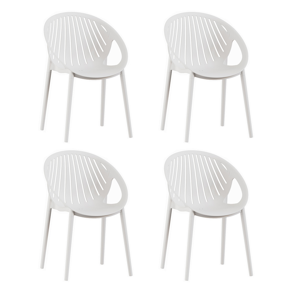 Conjunto com 4 Cadeiras Sagittario Branca