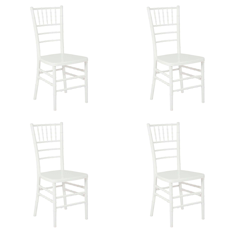 Conjunto com 4 Cadeiras Tiffany Branco