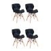 Conjunto com 4 Cadeiras Tulipa Eiffel Preto