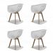 Conjunto com 4 Cadeiras Web Wood Branco