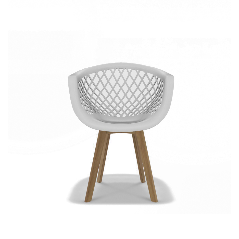 Conjunto com 4 Cadeiras Web Wood Branco