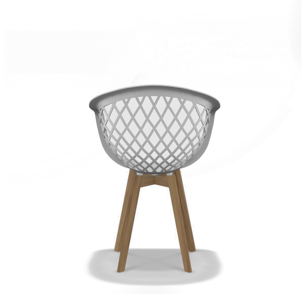 Conjunto com 4 Cadeiras Web Wood Branco