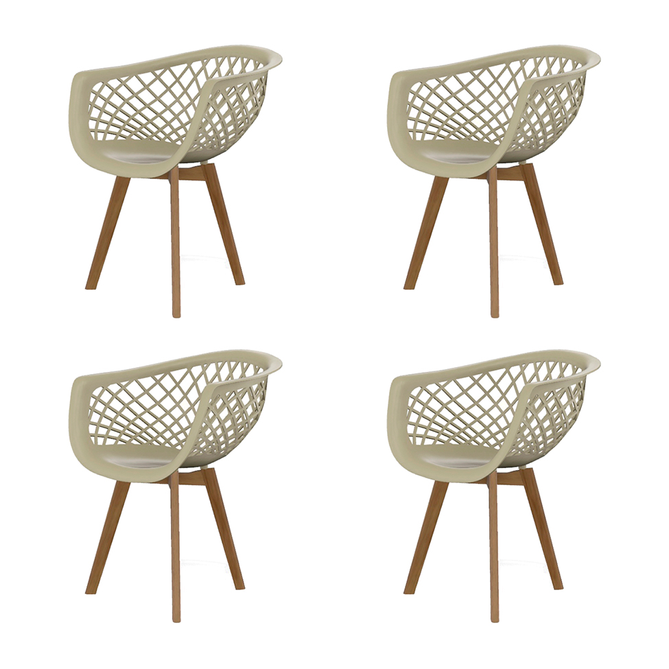 Conjunto com 4 Cadeiras Web Wood Fendi