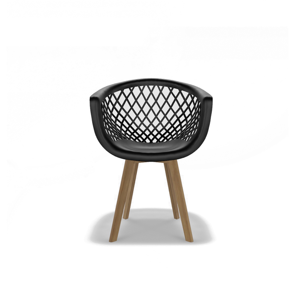 Conjunto com 4 Cadeiras Web Wood Preto