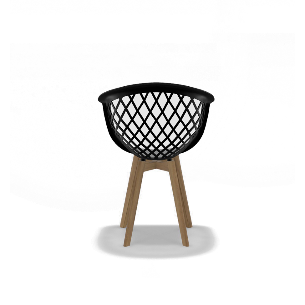 Conjunto com 4 Cadeiras Web Wood Preto