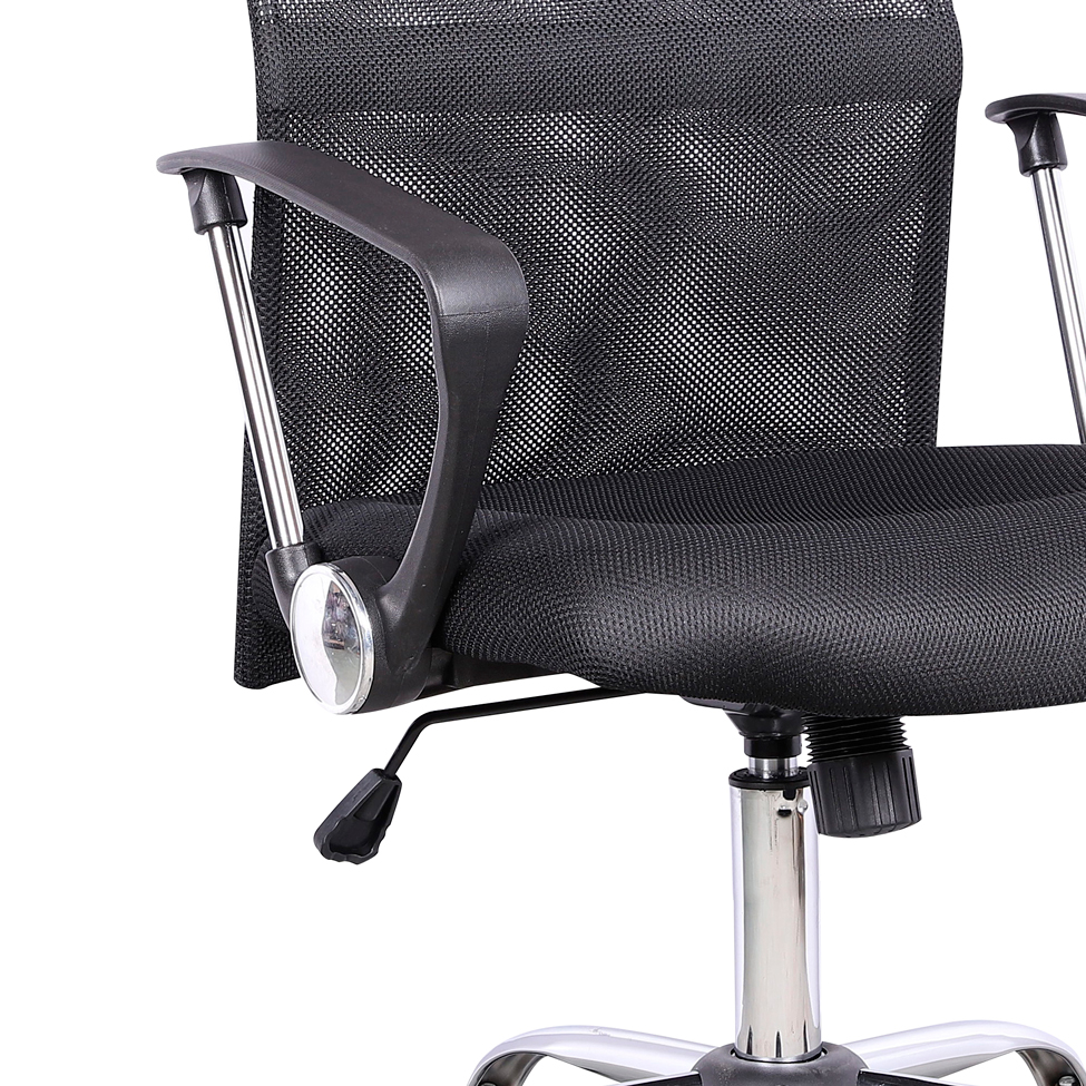 Conjunto com 4 Cadeiras de Escritório Diretor Giratórias Vancouver com Braços Preto