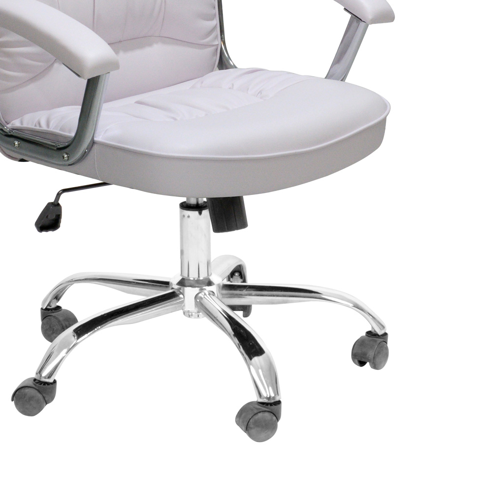 Conjunto com 4 Cadeiras de Escritório Presidente Giratórias Finland Branco