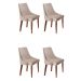 Conjunto com 4 Cadeiras de Jantar Esmeralda I Imbuia e Off White