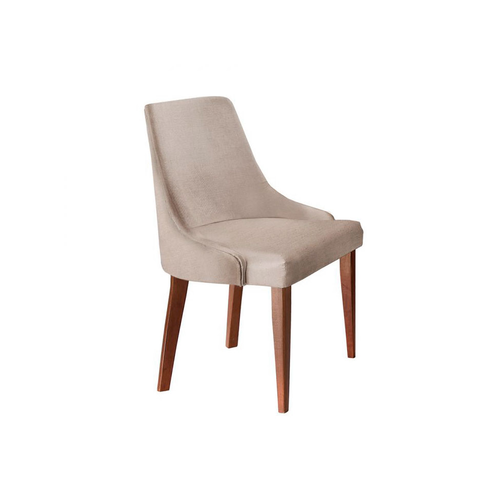 Conjunto com 4 Cadeiras de Jantar Esmeralda I Imbuia e Off White