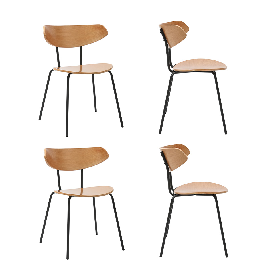 Conjunto com 4 Cadeiras de Jantar Fine Natural
