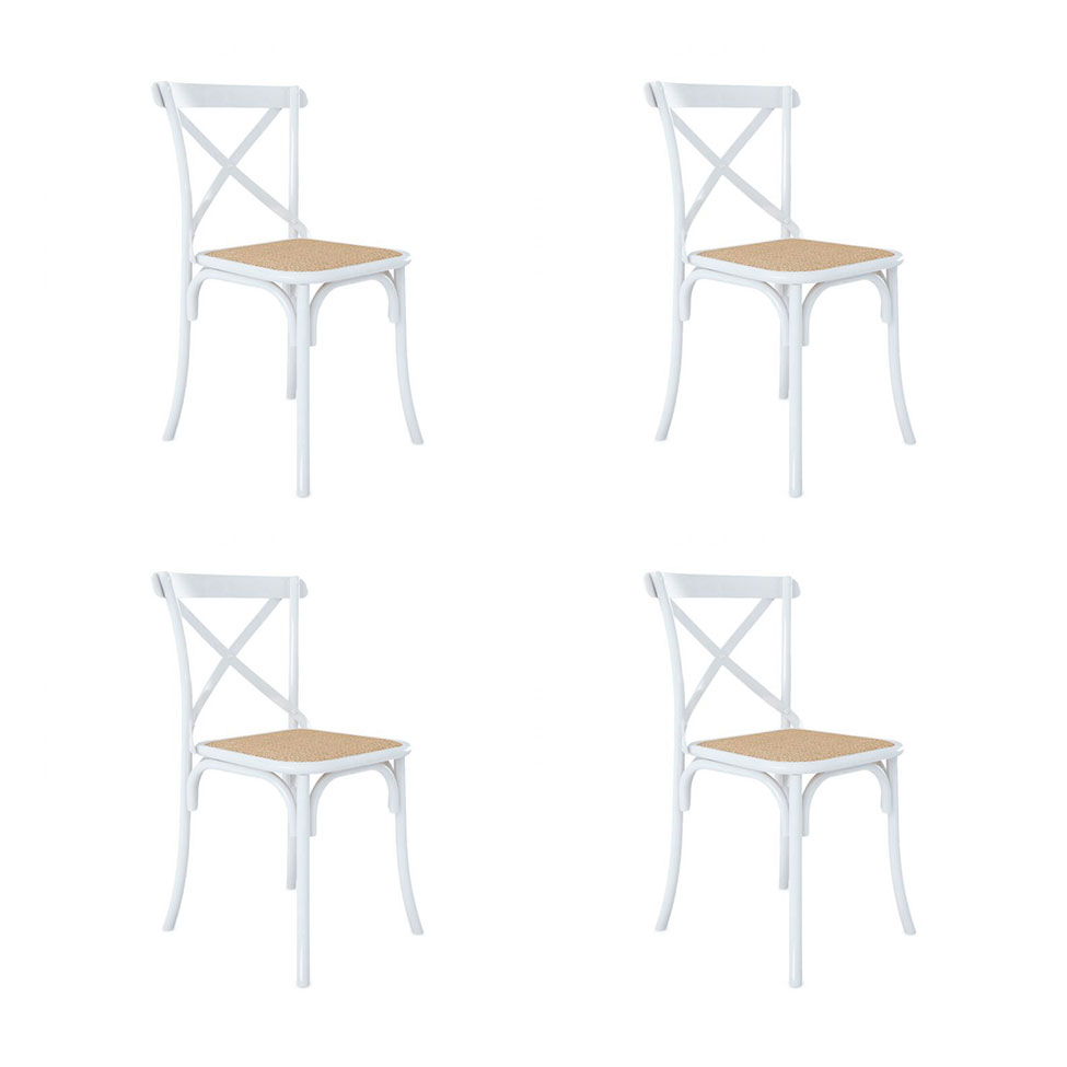 Conjunto com 4 Cadeiras de Jantar Katrina Branca